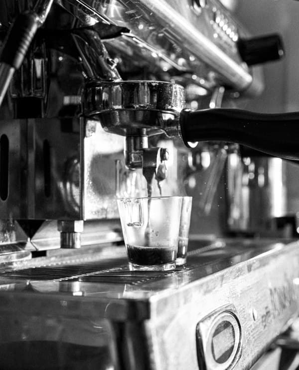 Morning espresso on the counter